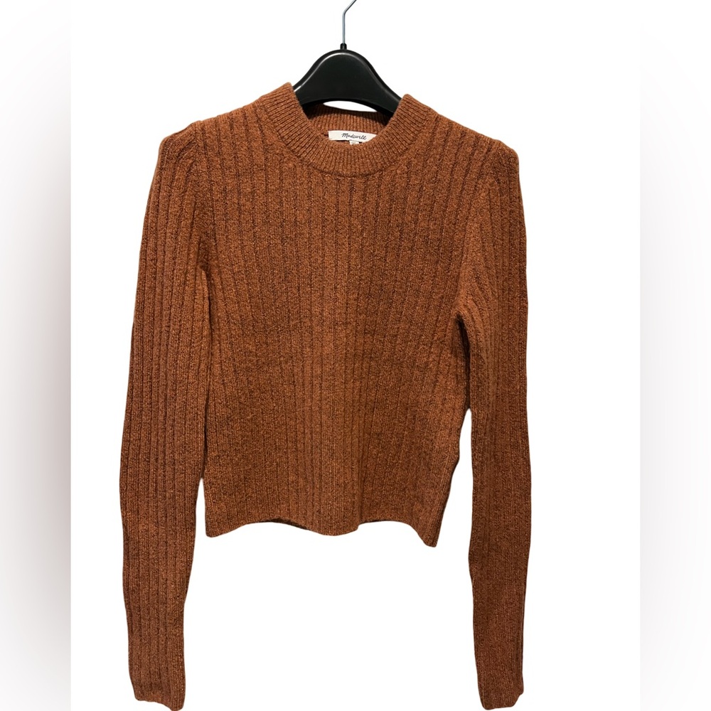 Madewell Burnt Orange Cropped Sweater